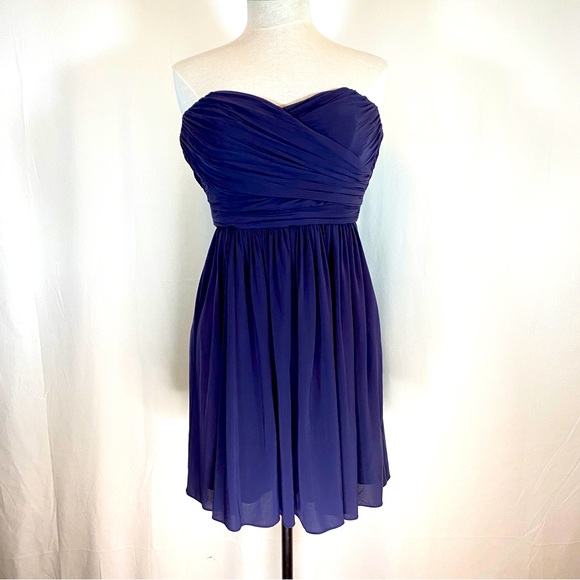 J. Crew cocktail dress, strapless, sweetheart neckline, navy, size 10P - Picture 1 of 11